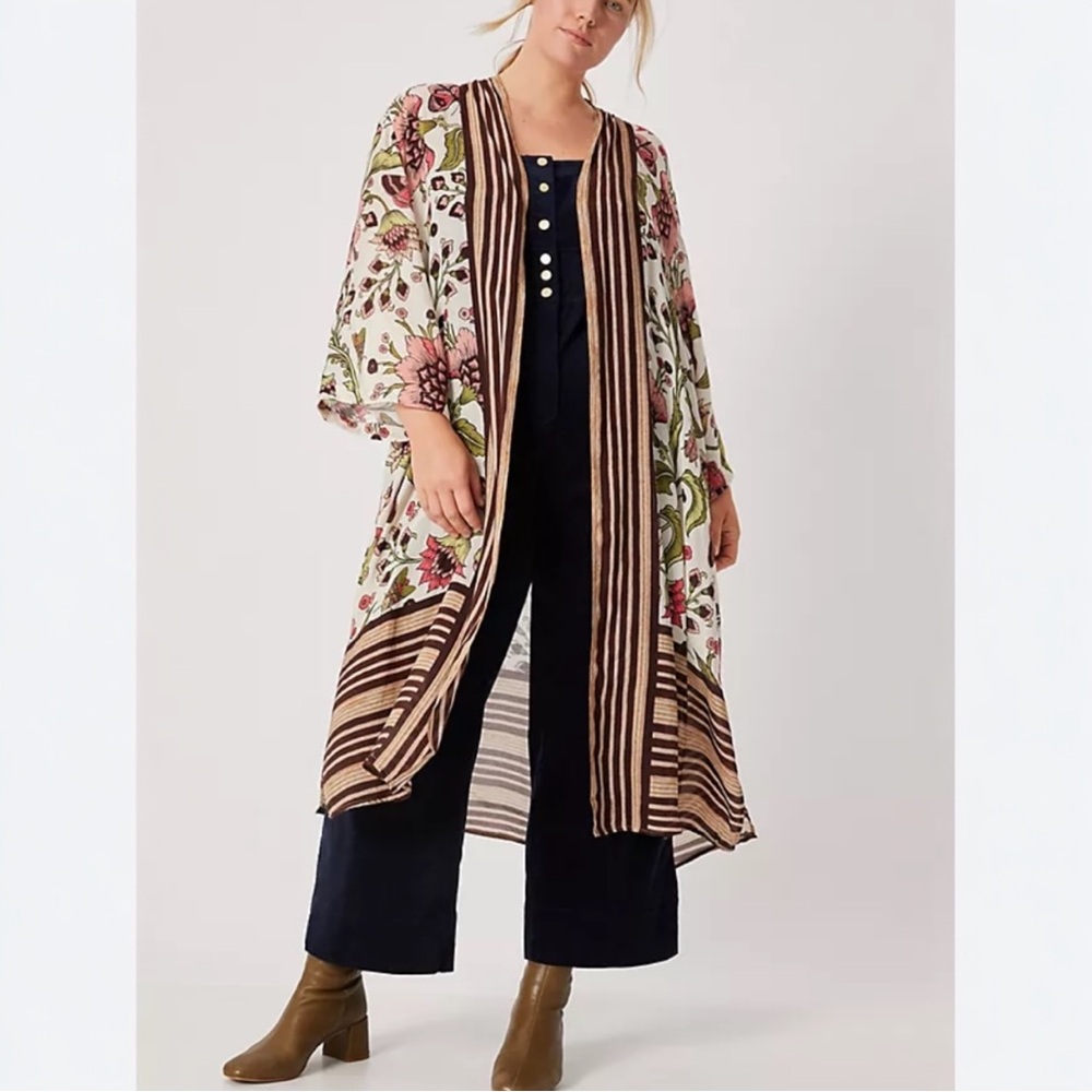 Anthropologie Blank London Floral Boho Kimono Duster One Size NWOT